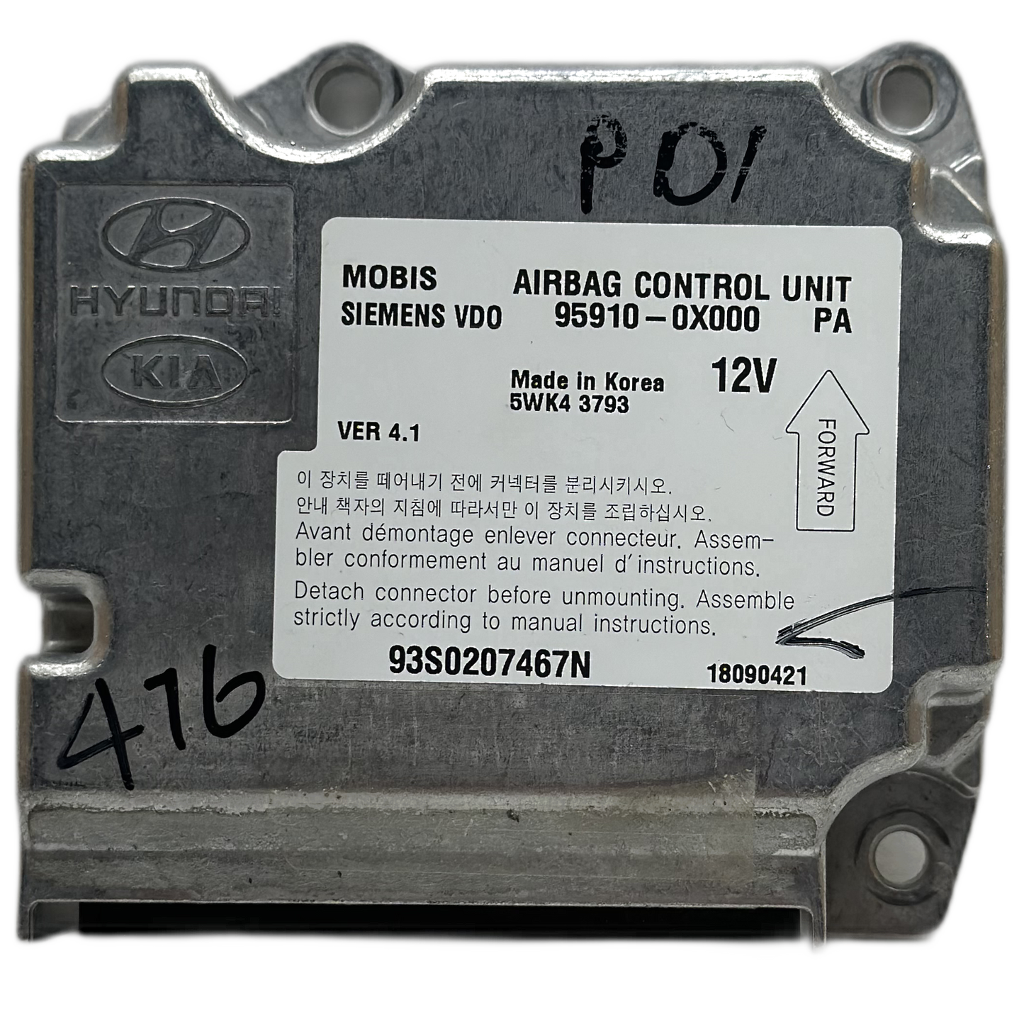 Hyundai i10 IA Airbag-Steuergerät Reparatur